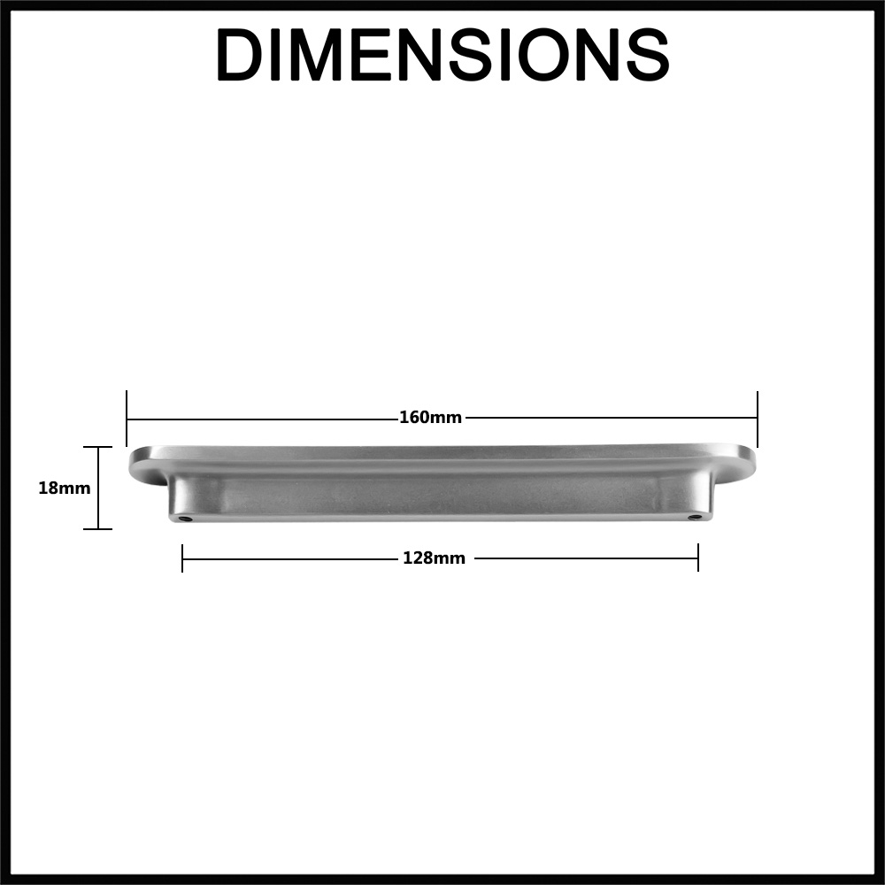 Manovella Imogen Oval Cabinet Drawer Handle - 160mm - White Dimensions