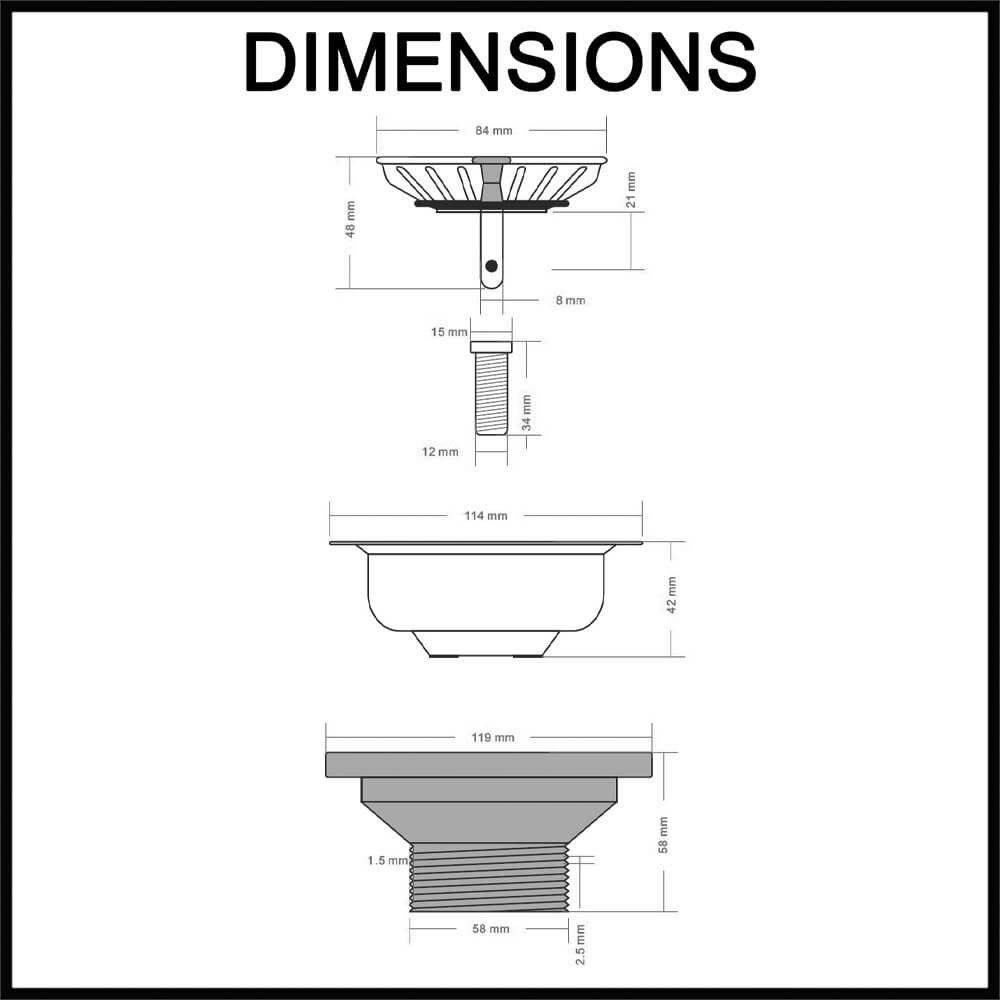 Kitchen Sink Strainer and Waste Plug Basket with Stopper Kitchen Sink Strainer and Waste Plug Basket with Stopper