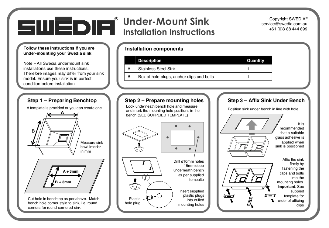 stainless steel sink undermount installation instructions