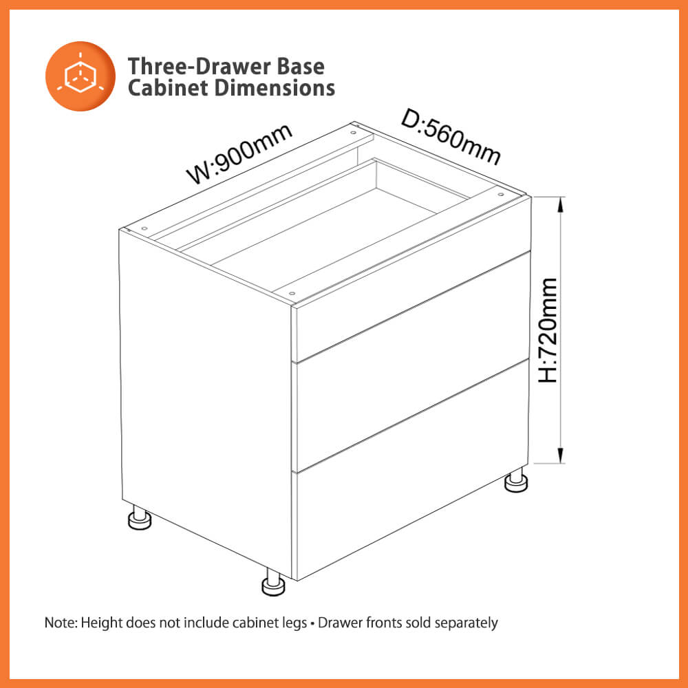 flat pack drawer cabinet 900mm