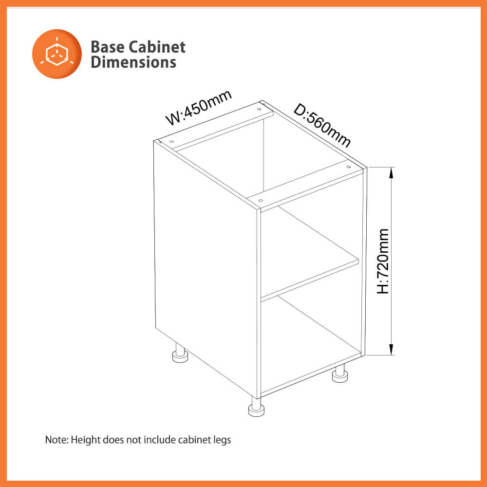 flat pack base cabinet 450mm